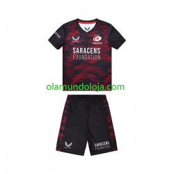 Camisola Rugby Saracens Criança Equipamento Primeiro 2023 Manga Curta
